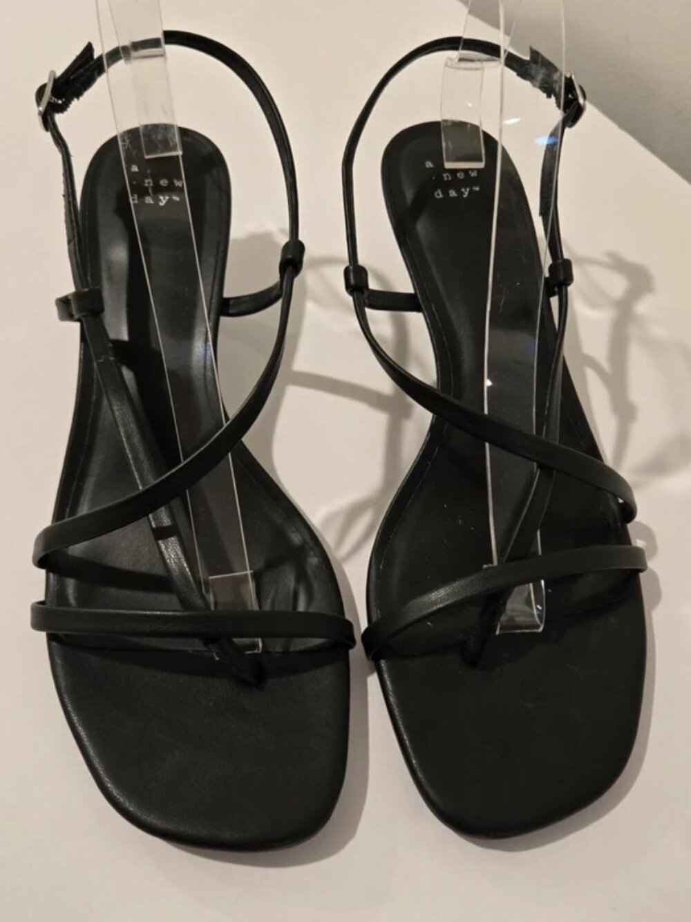 A New Day Black Kitten Heels Sandals Shoes